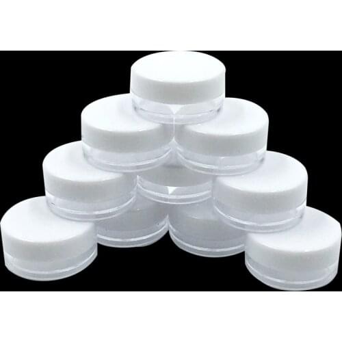 100Pcs/Lot 3g Refillable Bottles Empty Container Cream Plastic Eyeshadow Makeup Face Cream Jar Pot Travel Bottle