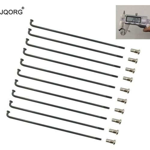 12 Gauge Diameter 2.6 mm Black Color Mountain Bike Spokes Round Body Equal Diameter Material 45# Steel Electric Bicycle Spokes