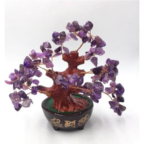 160-170mm NATURAL Purple crystal quartz gemstone TREE REIKI Healing