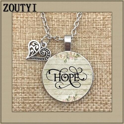 2018/ hot sale HOPE Charm necklace, hopeful, hope pendant, inspirational gift, survivor charm