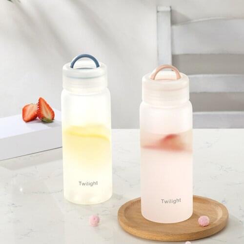 420ml Creative Matte Glass Water Bottle with Rope BPA Free Borosilicate Fruit Juice Milk Water Cup for Girl Boy Student