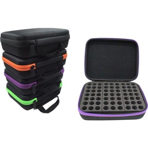 63 Slots EVA Essential Oil Storage Bag 1-3ML Perfume Oil Essential Oil Box Travel Portable Carrying Holder Nail Polish Case