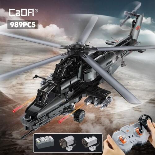 Cada 989pcs City Police Weapon RC Helicopter Aircraft Airplane Bricks Military Technical Fighter -10 Building Blocks Toys Gifts