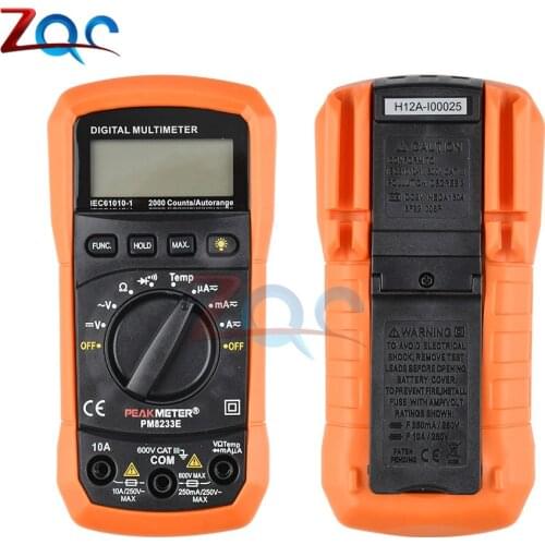 MS8233E LCD Digital Multimeter Voltmeter Backlight AC/DC Ammeter Voltmeter Ohm Tester Meter Current Capacitance Tester