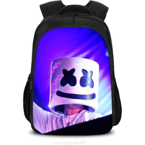 DJ marshmello Cartoon backpack cute bag Primary school kids rucksack beautiful Popular pattern boys girls Backpack