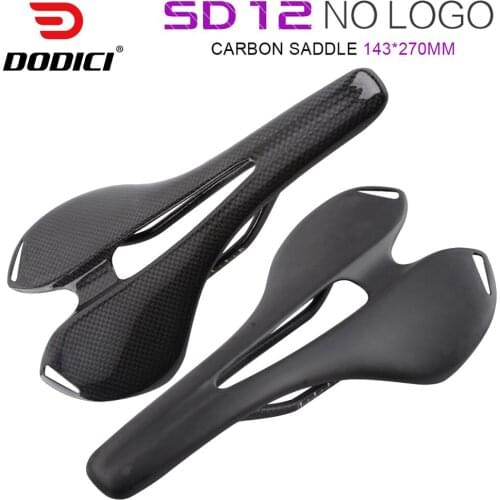 DODICI 110g No Logo Hollow Matte Gloss Full Carbon Saddle Ultralight Road Bike MTB Cycling Bicycle Seat