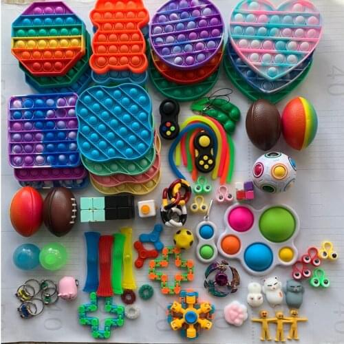 Dropshipping Newest Fidget Toys Anti Stress Toy Set Stretchy Strings Mesh Marble Relief Adult Children Sensory Stress Relief Toy