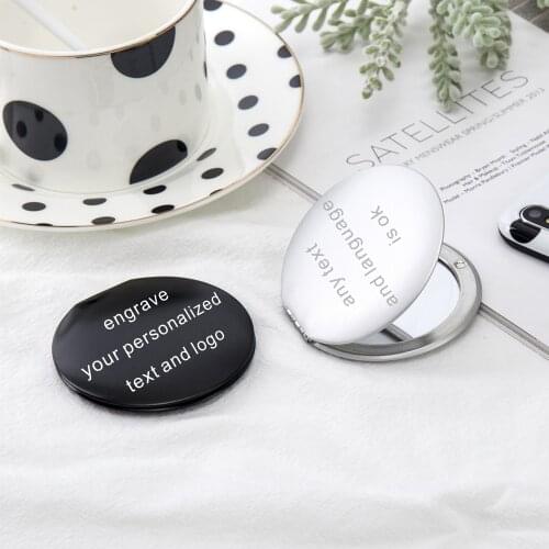 Personalized Metal Cosmetic Mirror Engrave Professional Custom Beauty Mirror Small Carry-on Live Party Logo Wedding Girl Gift