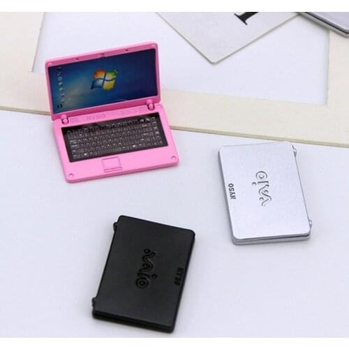 Creative Gift Dollhouse Miniature Modern Computer Furniture for Children Toy Gift Doll Laptop Computer DIY Dollhouse Decor Craft