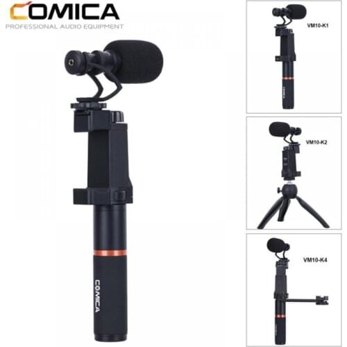 COMICA CVM-VM10-K1/2/4 Smartphone Video Microphone Handle Grip Professional Short Gun Video Microphone For Iphone Xiaomi