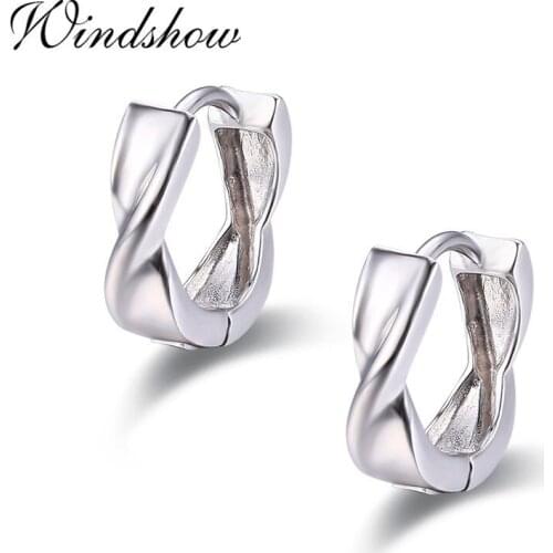 Cute 925 Sterling Silver Mobius Circles Small Loop Huggie Hoop Earrings For Women Jewelry Kids Baby Toddler Girls Arose Aretes