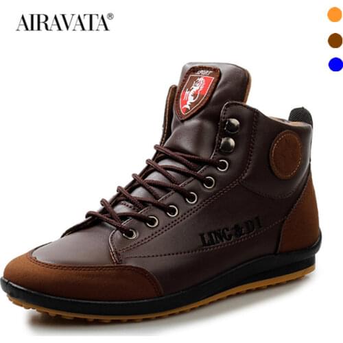 Men Casual Leather Walking Shoes Lace Up PU Wearable Comfortable Flatform Driving Shoe Working Three Colors