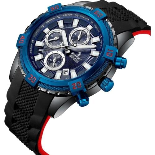 2021 New Senors Fashion Sports Small Three Needle Quartz Watch Personalized Mens Multifunctional Silicone Watch