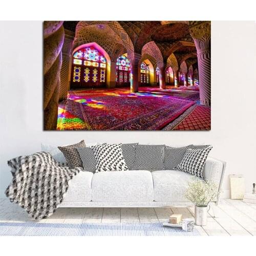 Wall Art Modern Islamic Building Mosque Posters Canvas Painting Prints Wall Picture for Home Decor Living Room Cuadros