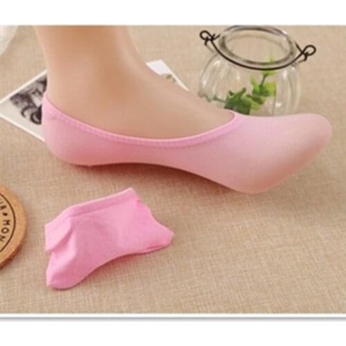 Candy Colors Bamboo fiber Womens ankle Socks super invisible sock anti-slip ladys female sox women Accessories