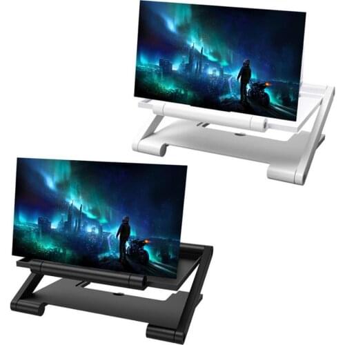 New 8 Inch 3D Mobile Phone Screen 2-3 Times Magnifier HD Video Amplifier Stand Bracket Magnifying Folding Phone Desk Holder