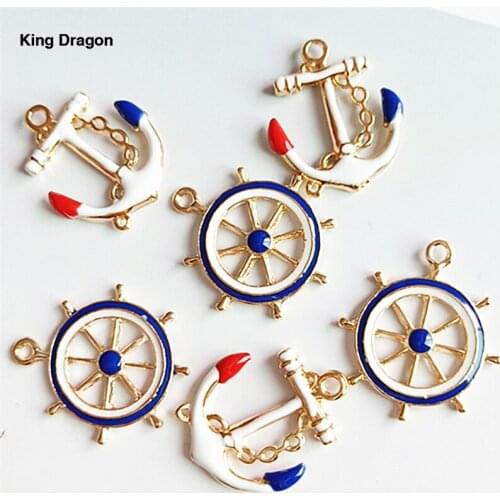 New Arrival Rudder Anchor Charms Pendants for Jewelry Making DIY Necklace Bracelet Pendants Handmade Accessories 10PCS/Lot KD612