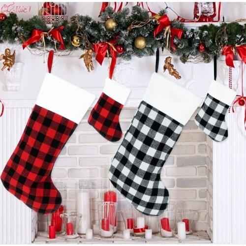 New Year 2022 Christmas Stocking Sack Xmas Gift Candy Bag Noel Christmas Decorations for Home Navidad Sock Christmas Tree Decor