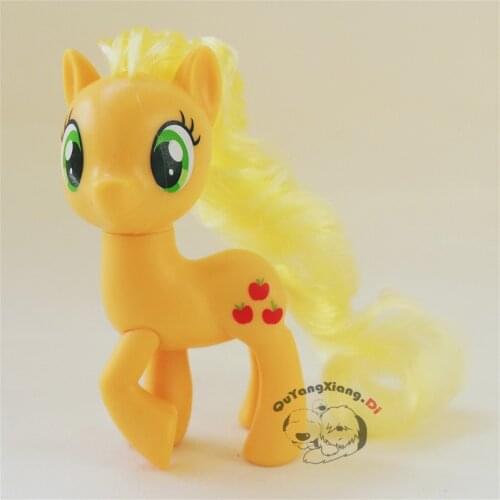 P8-027 Action Figures 8cm Little Cute Horse Model Doll Leg lift Applejack Anime Toys for Children
