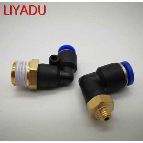 10pcs PL4-02/03 Pneumatic connector L Shape PL OD 4mm Hose Tube -1/4 3/8 BSPT Thread Air Elbow quick coupling Fitting