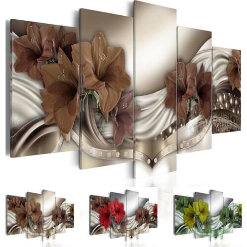 Full Square/Round Drill 5D Diy diamond painting"5 Pieces Lilies Flower painting"Diamond Embroidery sale Modern Home DecorZP-2200