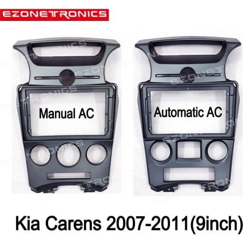2-1Din Car DVD Frame Audio Fitting Adaptor Dash Trim Kits Facia Panel 9 inch For KIA Carens 2007-2011 Double Din Radio Player