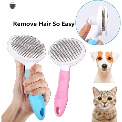 Pet Comb Self Cleaning Brush Professional Grooming Brush for Dogs and Cats,Quick Clean Short and Medium Hair Removal Accessories