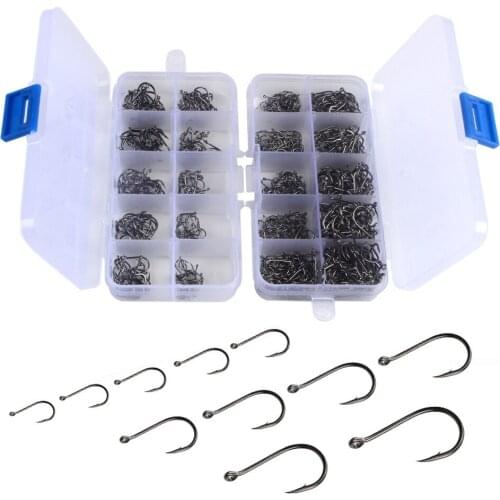 High Carbon Steel Fishing Hooks Soft Worm Fish Lure Bait Hooks 3#-12# Freshwater Seawater Fishing Hook Tackle