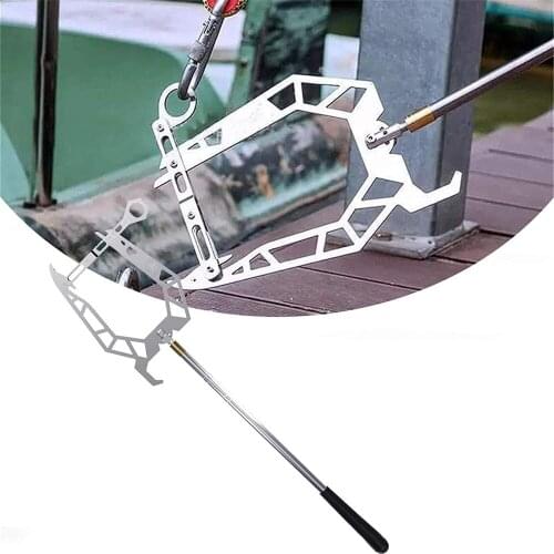 Mooring Rope U Type Threader Boat Hook Pole Multi-Purpose Dock Hook Telescopic Fishing Rods Fishing Pole Reel Accessories