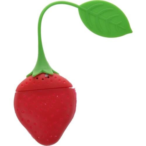 Strawberry Design Silicone Tea Infuser Strainer - Red and Green / Suitable for Use in Teapot, Teacup and More--A Wonderful Gift