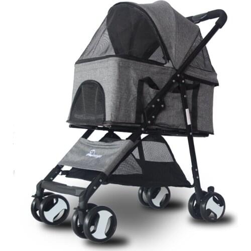 Foldable Pet Stroller Detachable Dog Stroller Lightweight Small And Medium-sized Dog Universal Four-wheeled Pet Cart