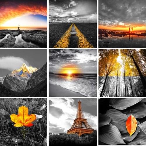 Modern Scandinavian Scenery Canvas Painting Print Wall Art Home Decor Poster Yellow Pictures Art Painting for Bedroom Home Decor