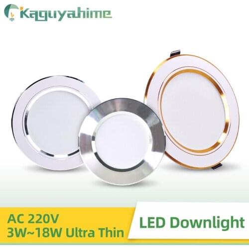 K-RU LED Downlight 3W 5W 9W 12W 15W 18W Spot AC 220V gold Silver White Ultra Thin Aluminum Round Recessed LED Spot Lighting