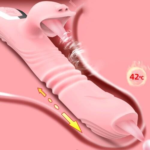 Tongue Vibrator Simulation Tongue Licking G-Spot Massager Female Masturbation Sex Toy Telescopic Vibration Penis Adult Products
