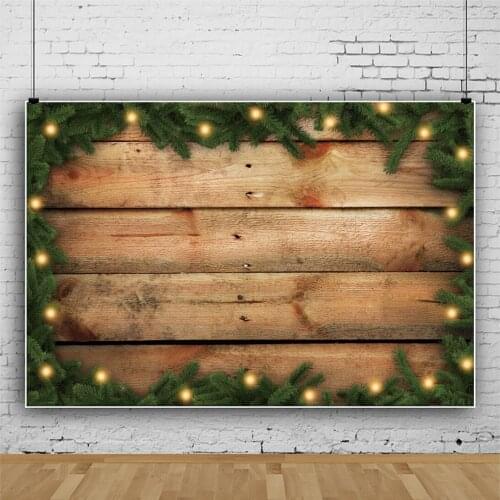 Vinyl Wood Background For Photography Winter Pine Wreath Pine Dot Plank Board Photophone Photographic Backdrop For Photo Studio