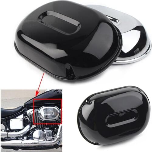 Motorcycle Air Filter Cover Protector For Honda Shadow Spirit VT750DC 2001 2002 2003 2004 2005 2006 2007 Black / Chrome ABS