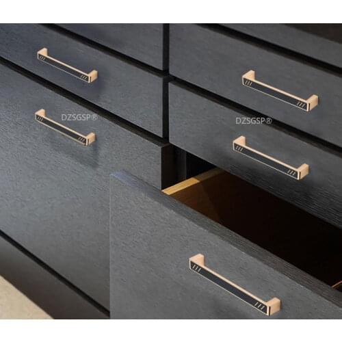 Mirror Zinc Alloy Nordic Style Silver Black Door Wardrobe Handle Cabinet Drawer Pull Cupboard Kitchen Knob