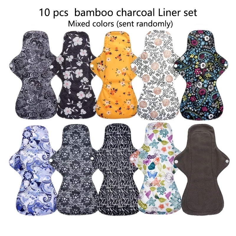 10 Pcs Wholesale Menstrual Panties Liners Female Hygiene Washable Sanitary Napkin Gaskets Reusable Menstrual Pad Liner