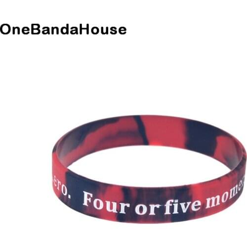 1PC Four or Five Moments That is All it Take to Become a Hero Silicone Wristband Swirl Color
