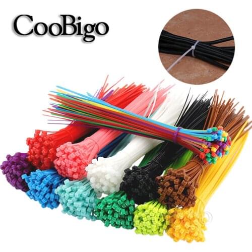 100pcs Nylon Ties Fasten loop Cable Organizer Self-Lock Plastic Cable Zip Wire Ties mix color 3*200mm
