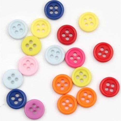 100pcs Multicolor 4 Hole Round Resin Buttons For Clothing Sewing Scrapbooking Accessories Buttons Decor 9mm