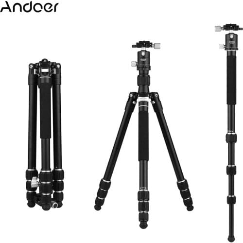 Andoer Portable 60 Inch Travel Tripod Camera Monopod Quick Release Plate Carry Bag for Canon Nikon Sony DSLR Camera Camcorder