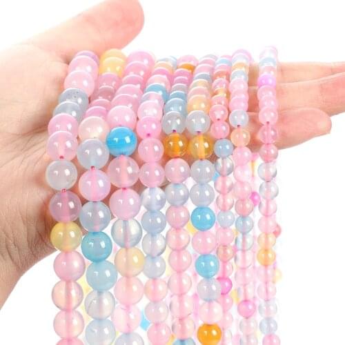 Natural Stone Beads Morganite Stones Round Loose Spacer Beads For Jewelry Making DIY Bracelets Earrings Accessories 6/8/10MM