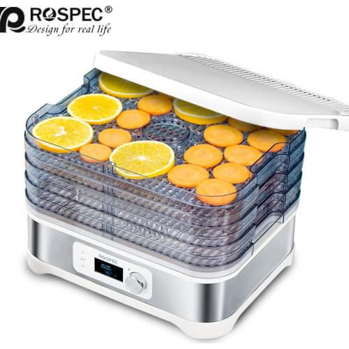 ROSPEC Household Food Processor Fast Food Dehydrator Stainless Steel Drying Machine Electric Air Dryer Drying Fruit Meat Fruit
