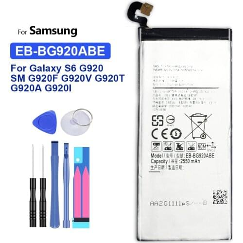 EB-BG920ABE Battery For Samsung GALAXY S6 SM-G920 G920F G920i G920A G920V G9200 G9208 G9209 Battery 2550mAh +Tracking Number