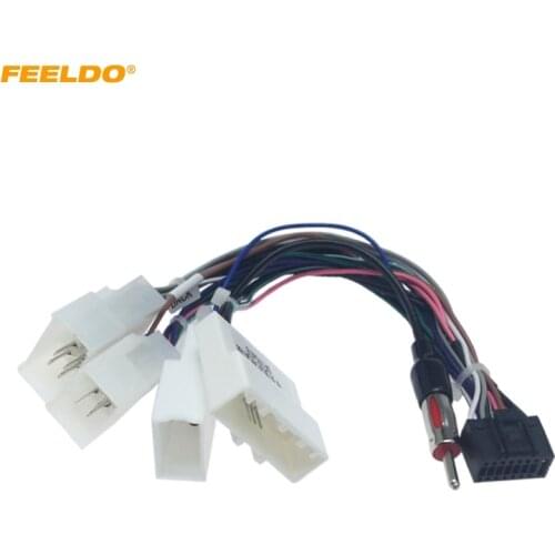 FEELDO 16P Car Head Unit Wire Harness Adapter For Toyota OEM Car Radio Harness With 4-Terminal #HQ2017