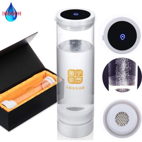 Hydrogen Rich Generator SPE/PEM Electrolysis Ionizer Water Bottle Wireless Transmission High Pure H2 Glass Cup Gift For Men