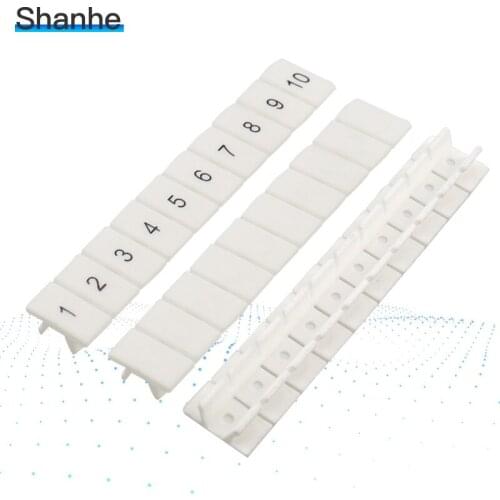 ZB6 Din Rail Terminal Blocks Maker Strips with Numbers Printed, Suit for UK2.5B 5N Terminal