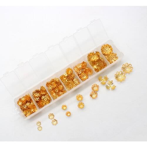 Silver/Gold Plated Filligree Flower Cup Shape Bead Caps for Jewelry Making End Caps 4 6 6 9 10 12 15mm HK072