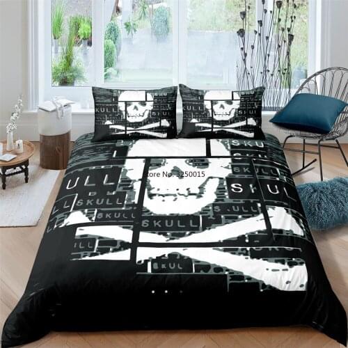 3D Beauty Skull Bedding Set Printed Duvet Cover Single Double Full Queen King Size Comforter Cover Quilt Cover With Pillowcase